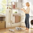 thumbnail image 2 of HOMCOM 4-Tier Clothes Drying Rack w/ Side Wings Wheels for Indoor Outdoor, 2 of 10
