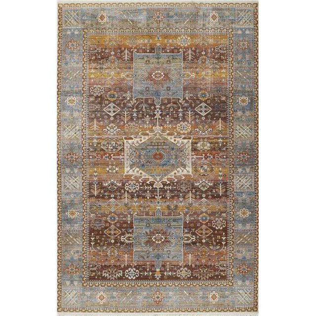 Momeni IZMIRIZ-07MTI500R 5 x 5 ft. Izmir Machine Made Traditional Round Rug, Multi Color