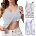 thumbnail image 2 of Camisole en Coton pour Femmes, Camisole Ajustable avec Soutien-Gorge Intégré, Tricot Extensible, 2 of 7