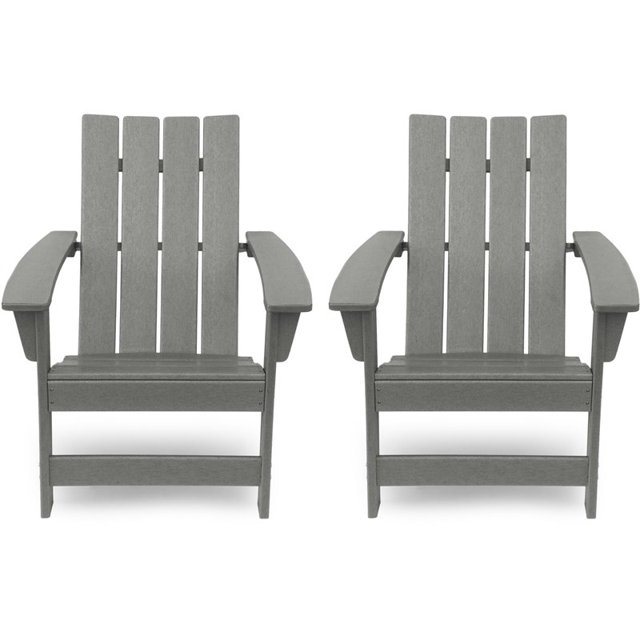 Noble House Encino Outdoor Contemporary Adirondack Chair (Set of 2) Gray