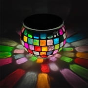 Dvkptbk solar lights Color Changing Solar Glass Garden, Solar Desk Lamp Solar LED Night for Garden, Yard, Outdoor/Indoor, Ideal Gift (Broken Glass)