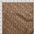 thumbnail image 4 of oneOone Velvet Tawny Brown Fabric Floral Retro Sewing Craft Projects Fabric Prints By Yard 58 Inch Wide, 4 of 5