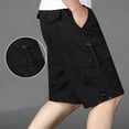 thumbnail image 4 of QATAINLAV Short Cargo pour Hommes Taille Extensible Short de Randonnée Pantalon Court Léger Multi-Poches Golf Pêche Travail Short Noir TG Ropa de Verano Para Mujer, 4 of 6