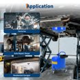 thumbnail image 4 of 8 Gallon Waste Oil Drain Tank Portable Air Operated Oil Drainer with Adjustable Funnel Height 28 to 62 Inches 15 Inch Funnel Fluid Fuel Transfer Drain Container with 360 Degree Wheels and Toolbox Blue, 4 of 7