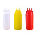 thumbnail image 2 of simhoa 3 Pieces Refillable Ketchup Squirt Bottle 3 Colors Sauce Bottles Dispenser Multi 450ml, 2 of 8