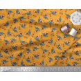 thumbnail image 2 of Soimoi Cotton Poplin Fabric Text,Rugby Ball & Bird Cartoon Print Sewing Fabric Yard 42 Inch Wide, 2 of 3