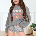 thumbnail image 2 of YOUSNH Chandails pour Enfants Chandails d'Automne et d'Hiver à Lettres Imprimées Col Rond Manches Longues Chandails à Capuche pour Filles Gris 3-4 Ans, 2 of 6