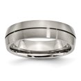 thumbnail image 1 of Bague en Satin Titane Rainurée 6mm Taille 6, 1 of 6