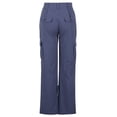 thumbnail image 4 of Pantalon Cargo Taille Haute Extensible pour Femmes, Ample, Multi-Poches, Coupe Décontractée, Jambe Grand, Mode Urbaine, Noir G, 4 of 6