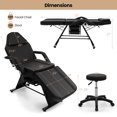 thumbnail image 3 of Costway 72" Massage Bed with Hydraulic Stool Adjustable Backrest & Legrest Storage Boxes Black, 3 of 3