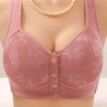 thumbnail image 2 of Lenpel Front Closure Bras for Women Wireless Lace Full Coverage Plus Size Pus up Bras Supportive Everyday Bralettes(Pink,X-Large), 2 of 4