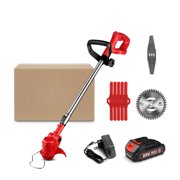 20V Electric Lawn Mower Adjustable Length Telescopic Cordless Grass Trimmer 45°/ 60° Angle Adjustment Pruning Garden Tool ,Easy to Use