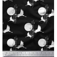 thumbnail image 1 of Soimoi Rayon Fabric Bamboo Tree,Moon & Stork Bird Print Fabric by The Yard 56 Inch Wide, 1 of 3
