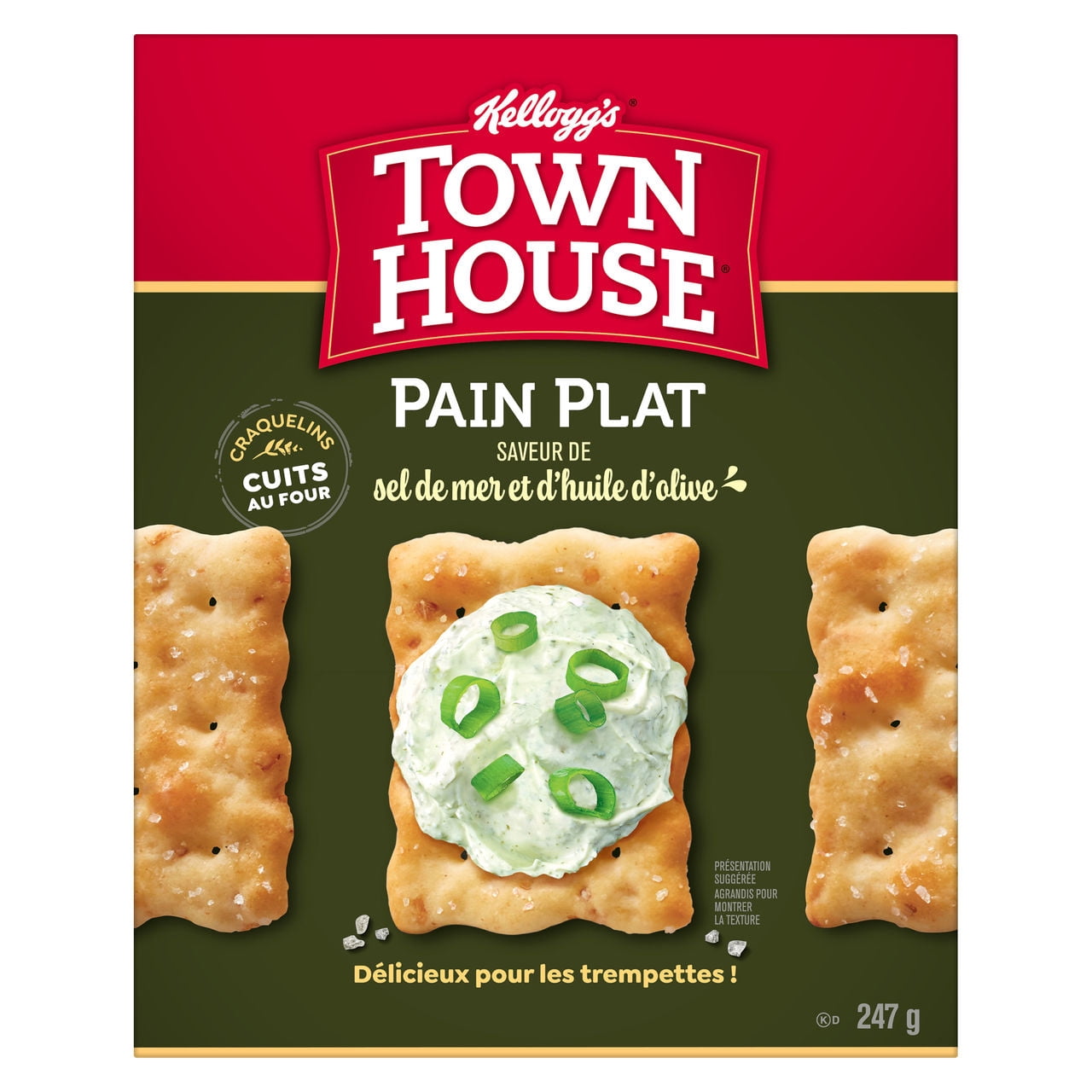 Craquelins de pain plat Town House Saveur sel de mer et huile d’olive, 247 g