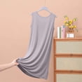 thumbnail image 3 of Elvqul Chemises de Nuit Sans Manches Pyjamas Grande Taille Dames Robe Unie Chemises de Nuit Blanches pour Femmes, 3 of 5