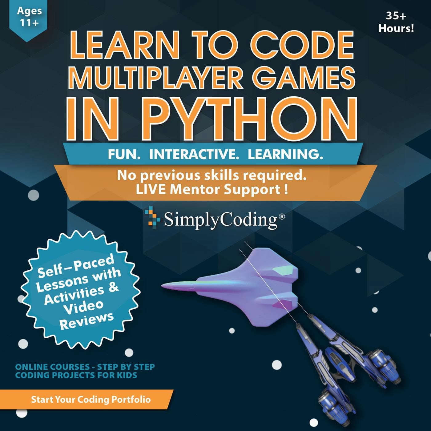 Coding for Kids - Learn to Code Multiplayer Games in Python Course Age 12+ [Digital Download]