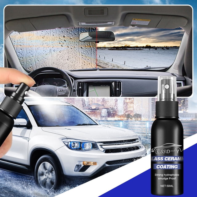 LSLJS Ceramic Glass Cleaner, Water Repellent & Protective Coating (Works On Glass, Windows, Mirrors, Navigation Screens & More; Car, Truck, SUV and Home Use), 50ml, Headlight Restoration