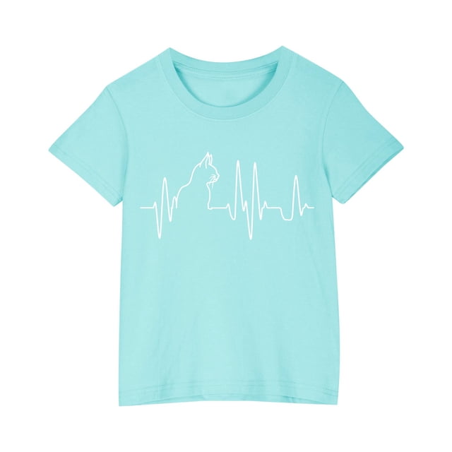 Birdeem Chemises pour Filles Tout-Petits Enfants Garçons Filles T-Shirt en Coton Mode Mignon Col Rond Imprimé Tee Manches Courtes Haut