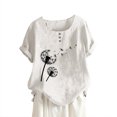 thumbnail image 1 of Birdeem Fashion Woman Rounk Neck Short Sleeve Blouse T-Shirt Printing Loose Tops, 1 of 1
