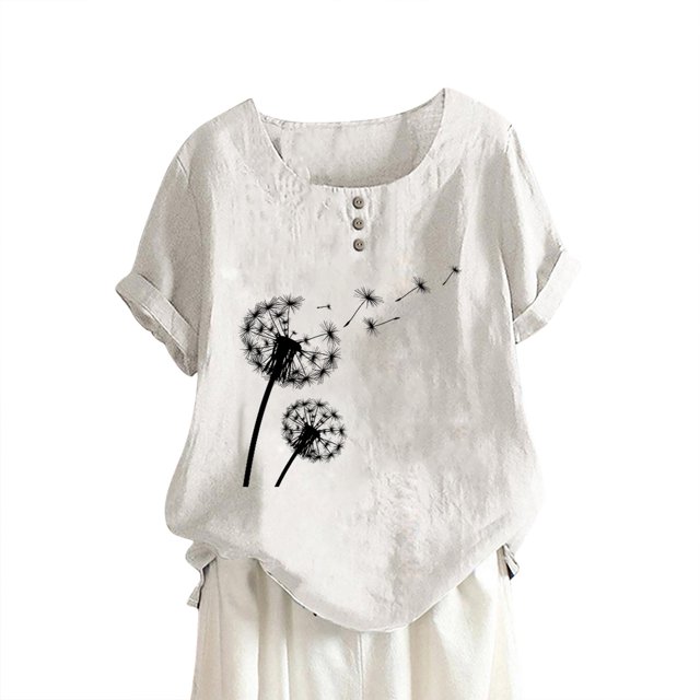 Birdeem Fashion Woman Rounk Neck Short Sleeve Blouse T-Shirt Printing Loose Tops