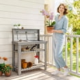 thumbnail image 2 of Outsunny Potting Benches for Outside with Faucet, Removable Sink, Shelves, 2 of 10