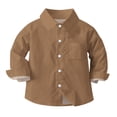 thumbnail image 2 of vdgthytj Toddler Baby Boys Girls Button down Shirts Kids Collared Long Sleeve Uniform Dress Shirt Tops Spring Fall Clothes, 2 of 6