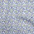 thumbnail image 1 of oneOone Cotton Poplin Medium Blue Fabric Asian Paisley Block Craft Projects Decor Fabric Printed By The Yard 42 Inch Wide, 1 of 5