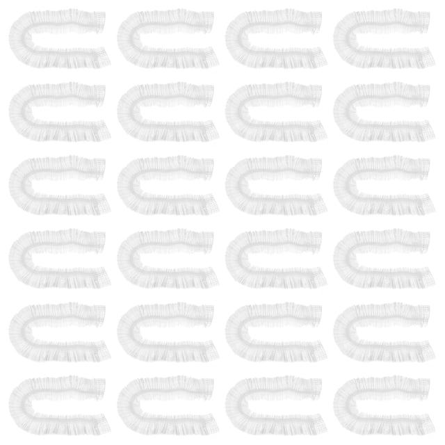Unique Bargains 30pcs Disposable Kitchen Appliance Covers, each measuring 31.5 inches, made from thickened clear PE material. The image shows multiple covers with elastic edges designed for a snug fit, suitable for protecting various appliances like blenders, toasters, and air fryers from dust and dirt. These disposable covers are easy to use and provide reliable protection.