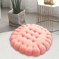 thumbnail image 1 of DYNWAVECA Coussin en Forme de Biscuit Coussin de Sol Décoratif Doux pour Cadeau Salon Bar Rond Rose, 1 of 10
