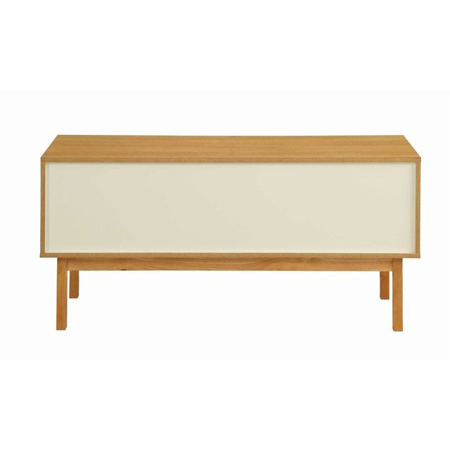 Console Drivia d'ACME, bois naturel et ivoire