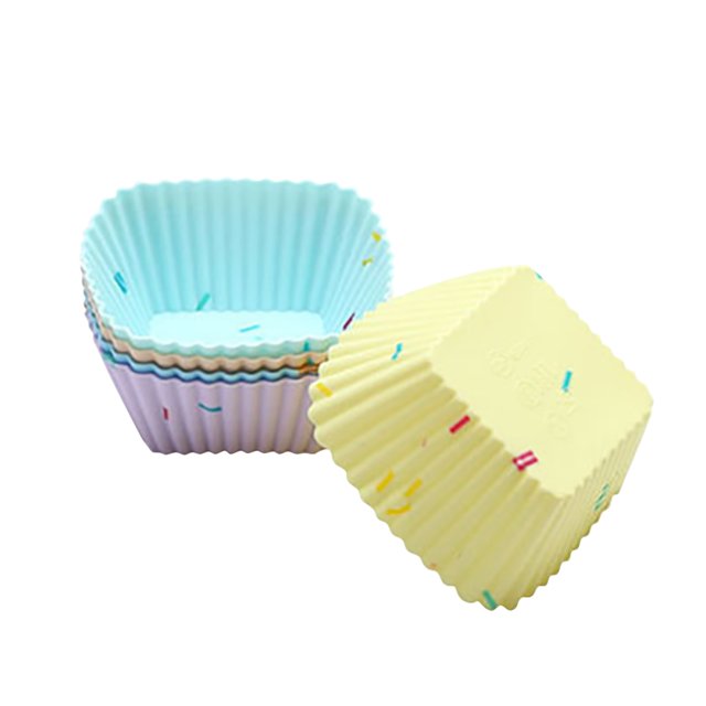 Silicone Baking Cups Muffin Baking Mould for 20 Pack Silicone Muffin Cup and Small Cake Cup Silicone Muffin Cups for Baking Square Silicone Baking Cups