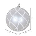 thumbnail image 3 of Vickerman MT198111D 4.75 in. White Candy Glitter Net Ornament - 3 per Bag, 3 of 3
