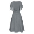 thumbnail image 5 of WTXUE Robes d'Invitée de Mariage pour Femmes, Robe de Soirée Formelle Taille Haute pour Femmes, Robe de Bal, Robe de Cocktail en Polyester, Décontractée et Cool pour Femmes, Petites Robes pour Femmes, Gris P, 5 of 5