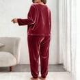 thumbnail image 5 of Ounisa Women Plus Size Pajama Set, Long Sleeve Button-Down Soft Comfy Two-Piece Sleepwear Lounge Set, 5 of 5