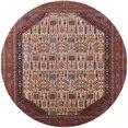 thumbnail image 1 of Ahgly Company Indoor Round Mid-Century Modern Camel Brown Oriental Area Rugs, 8' Round, 1 of 6