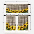 thumbnail image 4 of Sunflowers Kitchen Curtains Yellow Flower Window Curtains and Valances Set, Summer Short Tier Curtain for Kitchen, Rustic Vintage Wooden Board Small Kitchen Decor 52" x 24", 4 of 5
