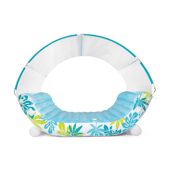 Intex Tropical Canopy Lounge, Inflatable Pool Lounger with Removable Fabric Sunshade