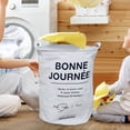 thumbnail image 5 of BKER Panier à Linge en Lin à Motifs Sans Couvercle Grand Dessus Ouvert Sale Tissu Élégant et Respirant pour Chambre Ou Salle de Bain Conception Facile et Durable, 5 of 5