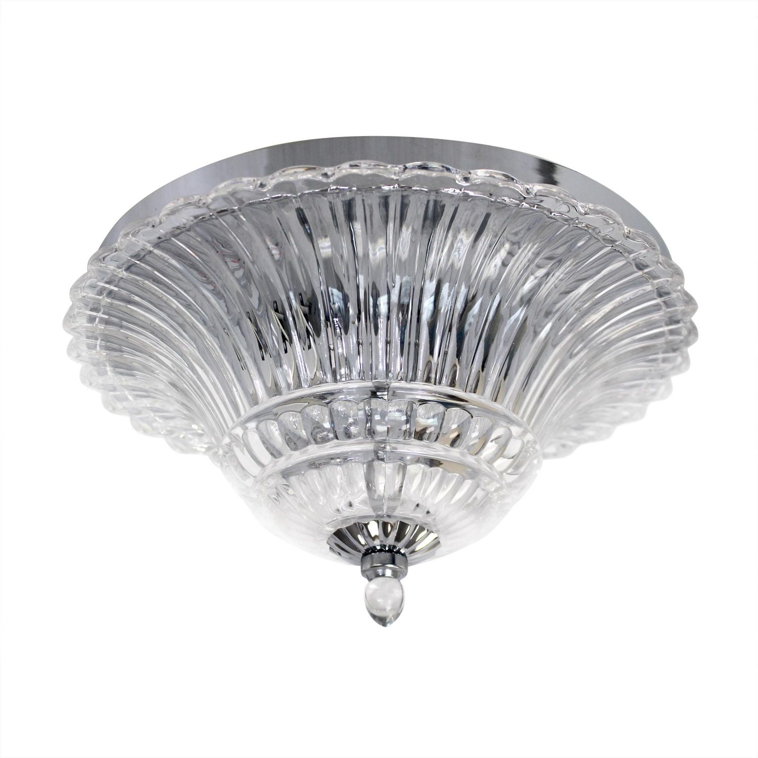 Elegant Designs Plafonnier en verre à 2 ampoules Glacier Petal Flushmount