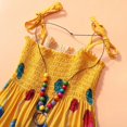 thumbnail image 3 of Robe d'Été Filles Robe de Fleurs Enfants Fille Belle Robe Bohème Plage Robes de Coton Sans Manches Arc-en-Ciel Robe de Soleil avec Collier 2-10 Ans, 3 of 9