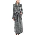 thumbnail image 3 of Meichang Plush Robe Women's Long Sleeve Winter Shawl Collar Fleece Bathrobe Soft Fuzzy Fluffy Warm Long Lounge Robe with Belt and Pockets, 3 of 7