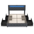 thumbnail image 1 of Costway Full Size Bed Frame with Led Lights & Charging Station & Modern Upholstered Bed, 1 of 10