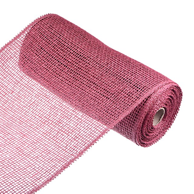 Unique Bargains PP Burlap Mesh 10' x 10 Yards Decorative Wrapping Ribbon, Burgundy 1 Roll
