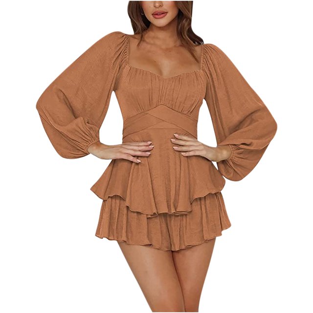 Birdeem Robe d'Été Décontractée à Manches Courtes pour Femmes, Épaules Dénudées, Col en V Uni