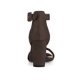 thumbnail image 2 of BLISSFUL STEP Women's Shoes Ankle Strap Block Heel Buckle Open Toe Sandals Coffee 4.5, 2 of 7