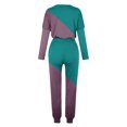 thumbnail image 5 of CHUANK Womens Sport Set Long Sleeve Patchwork Color with Loose Cozy Petite Sweatpant Trendy Fall Winter Suits (X-Large  Pink), 5 of 5