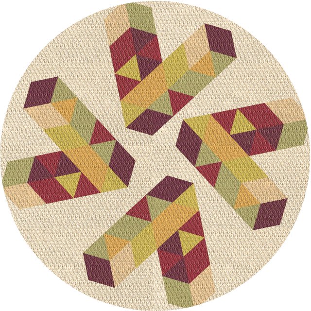 Ahgly Company Tapis d'Intérieur Lavables en Machine, Ronds Transitionnels Dorés Blonds Dorés, Ronds de 6'