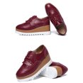 thumbnail image 4 of LSLJS Chaussures en Cuir Style Britannique pour Femmes à Bout Rond, Talon Compensé, Semelle Épaisse à Pompon Style Muffin, Chaussures en Cuir pour Femmes, 4 of 5