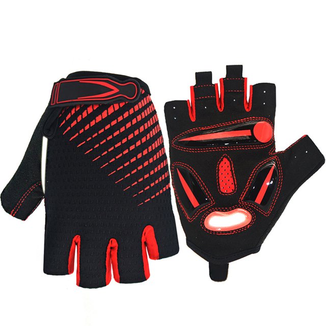 CAROOTU Silicone Cycling Protective Gear Road Mountain Bike Protective Gear Reflective Sports Half-Finger