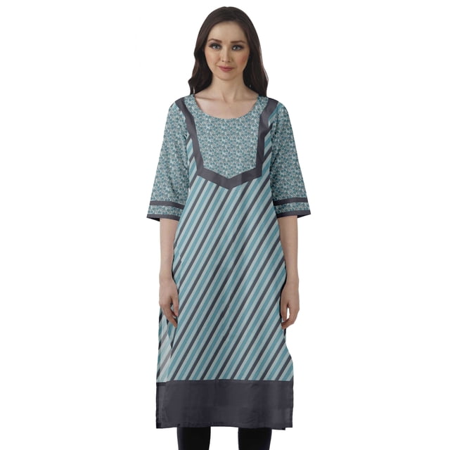 Moomaya Kurti Droite de Designer pour Femmes Tunique Indienne Imprimée Haut Long Kurta